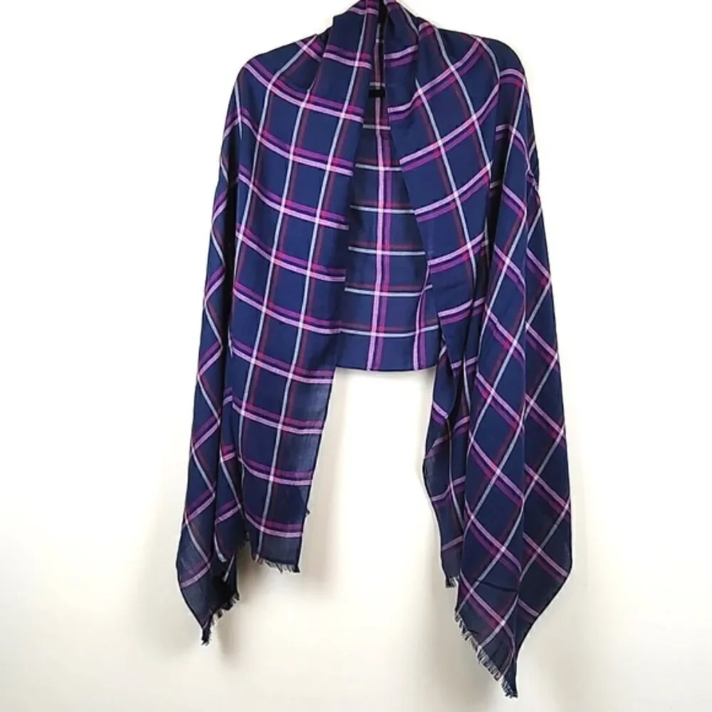Talbot's Woven Windowpane Plaid Scarf Wrap